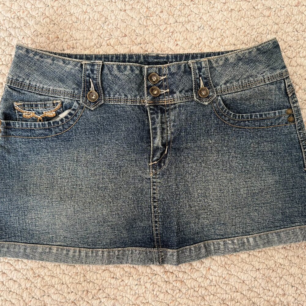 Vintage Y2K Rewind Denim Jean Mini Skirt Size 11